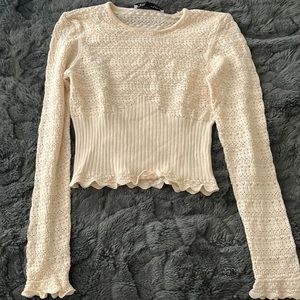 Zara crochet cream top